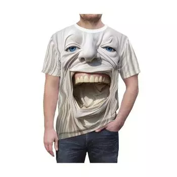 Футболка с забавным принтом большого рта для мужчин, хип-хоп-тренд, уличная мода в стиле Харадзюку, топ с коротким рукавом и круглым вырезом, летняя футболка большого размера S