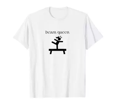 Футболка с забавным принтом «Гимнастика» BALANCE BEAM QUEEN белый
