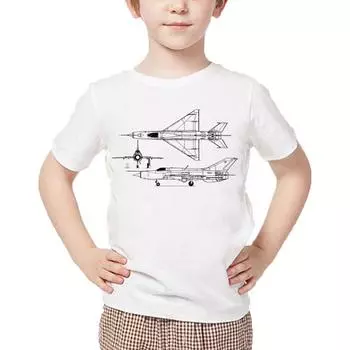 Футболка с забавным принтом «Самолет» для мальчиков, удобные летние белые топы для малышей, повседневные футболки для девочек, футболки с коротким рукавом 3T(100cm)