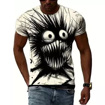 Футболка с забавным рисунком кошки для мужчин, футболки с индивидуальным 3D-принтом в виде животных, летние свободные топы с короткими рукавами, повседневные футболки с круглым вырезом S