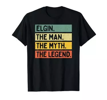 Футболка с забавными цитатами Elgin The Man The Myth The Legend чёрный