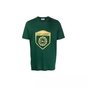 Футболка Saint Laurent Зеленый/Желтый Мужские Топы Зеленый 686609-Y36RO-3842 XS