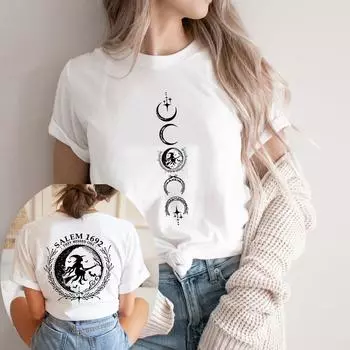 Футболка Salem Witch 1692 Футболка в стиле ретро на Хэллоуин, забавная жуткая футболка с ведьмой, подарок на вечеринку в честь Хэллоуина, они пропустили одну футболку Salem Witch S серый