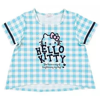 Футболка Sanrio Hello Kitty в клетку 110 см (синий)