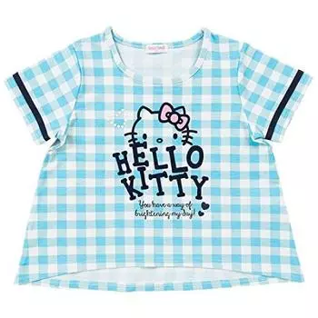 Футболка Sanrio Hello Kitty в клетку 90 см (синий)