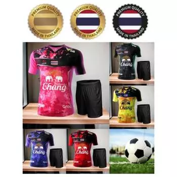 Футболка сборной Таиланда по футболу, тренировочная футболка с 3D-принтом, быстросохнущая, с V-образным вырезом, с защитой от ультрафиолета, с коротким рукавом, унисекс, для мужчин и женщин, униформа S
