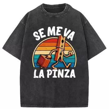 Футболка Se Me Va La Pinza, забавные испанские шутки, винтажная футболка для мужчин и женщин, стираная, черная, мягкая, унисекс, повседневные топы S