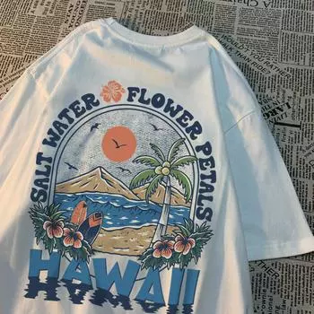 Футболка Sea petals Hawaii 3d, одежда большого размера MS