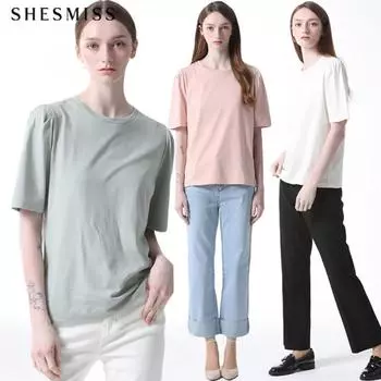 Футболка She S Miss Chin Shoulder с коротким рукавом Цена 118 000 вон Mint (MI)/55