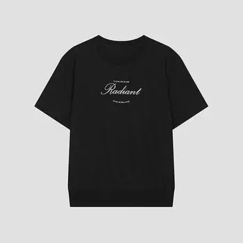 Футболка She S Miss с надписью и рубчиком SSjTSo22040 Bk blacks/55