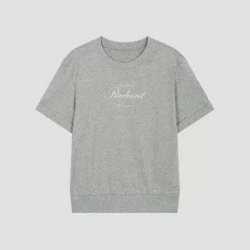 Футболка She S Miss с надписью и рубчиком SSjTSo22040 Mg MELANGE GRAY/55