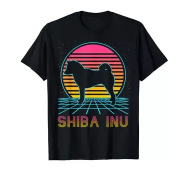 Футболка Shiba Inu Retro Vintage Style Funny Dog Lover 70-х 80-х годов