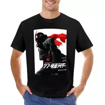 Футболка Shin Kamen Rider, черная футболка, футболка большого размера, быстросохнущая футболка, набор футболок для мужчин 4XL