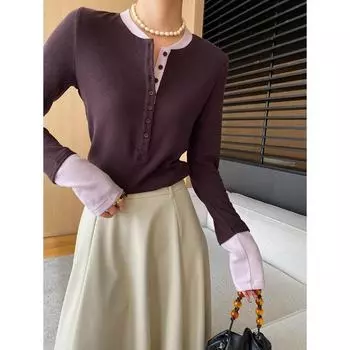 Футболка Sinan American Old Money Style с пуговицами, тонкая SN6856 M