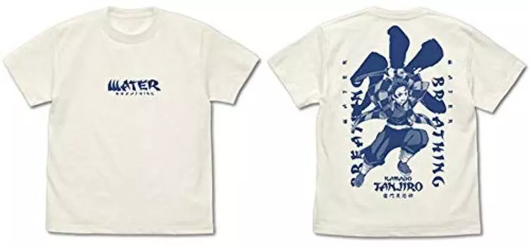 Футболка Slayer Cospa Demon Kimetsu no Yaiba Mugen Train Edition Water Breathing Tanjiro Kamado VANILLA WHITE размера L