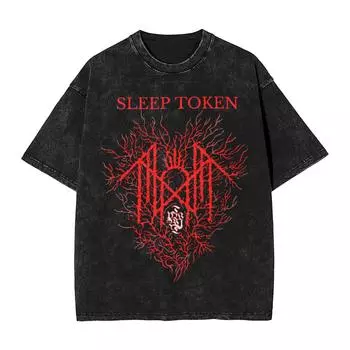 Футболка Sleep Heavy Band Tokens для мужчин, стираная винтажная футболка с коротким рукавом, 100% хлопок, одежда для подарка на день рождения S