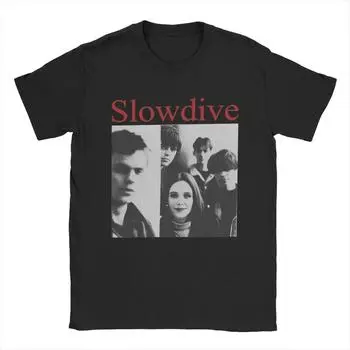 Футболка Slowdive 90s для мужчин, 100% хлопок, повседневные футболки с круглым вырезом, футболки с коротким рукавом, одежда в подарок S чёрный