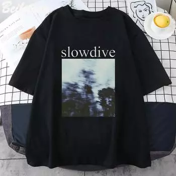 Футболка Slowdive для женщин, большие футболки, женская повседневная футболка Harajuku, винтажная одежда с коротким рукавом, женская футболка в стиле хип-хоп S белый