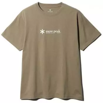 Футболка Snow Peak из мягкого хлопка с коротким рукавом и логотипом Футболка из мягкого хлопка с коротким рукавом и логотипом TS 24Su20102pr Pro. Размер S [крой и пошив для мужчин на открытом воздухе, размер S]