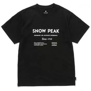 Футболка Snow Peak Sp Typography Ts 24au10105bk черная, размер XL [для пошива на открытом воздухе, мужская]