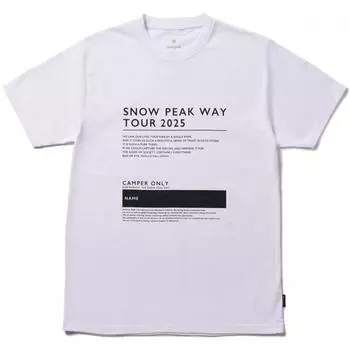Футболка Snow Peak Spw Tour 2025 мужская, сшитая, белая, размер S, TS 25Su10202001