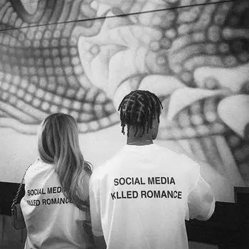 Футболка Social Media Killed Romance для мужчин, эстетическая футболка с принтом в виде букв Святого Валентина, унисекс, высококачественные футболки для пар из хлопка S жёлтый