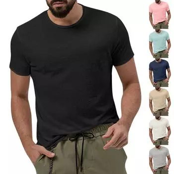 Футболка Solid Cloud Spun с короткими рукавами, быстросохнущая, с круглым вырезом, мужская, свободный пуловер XL