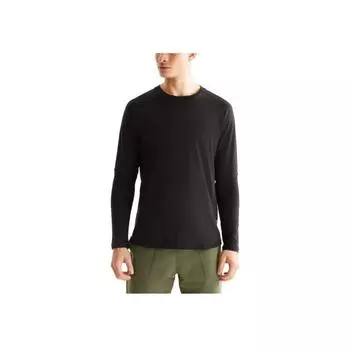 Футболка спортивная мужская On Focus Lg Sleeve однотонная с круглым вырезом топы черный 1MD30140553 L