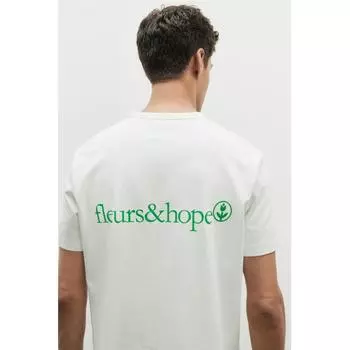 Футболка стандартного кроя HM COOLMAX, белая с флерами XS