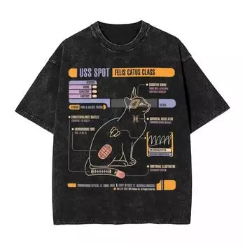 Футболка Stars-Treks USS Spot Выстиранная 100% хлопок Оверсайз футболка Ретро для мужчин женщин топы уличная одежда летняя футболка S