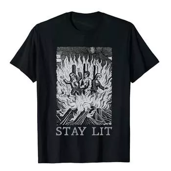 Футболка Stay Lit Witches Funny Pagan Occult, милые топы на день рождения, футболки с хлопковым верхом, футболки для мужчин, удобная рождественская одежда S