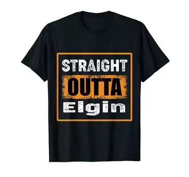 Футболка Straight Outta Elgin Illinois USA Retro Antique Vintage