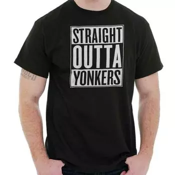 Футболка Straight Outta Yonkers Ny City с забавным фильмом, идеи, футболка унисекс, футболка S
