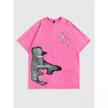 Футболка Street Life для мужчин High Street Vintage с круглым вырезом и принтом снежинок, подходит для повседневной носки весной и летом S