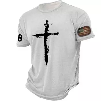 Футболка Street Men s 3D Printed Cross-border, летняя свободная футболка в спортивном стиле с 3D-принтом S