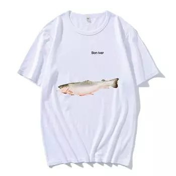 Футболка Streetwear Band Bon Iver Sable Fable Album из хлопка, мягкие футболки высокого качества, летние футболки для мужчин и женщин, топы XS белый