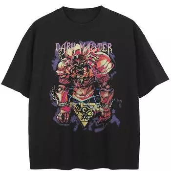 Футболка Streetwear Street Fighter Graphic, хлопковые унисекс-топы, футболки, летняя футболка с короткими рукавами M чёрный