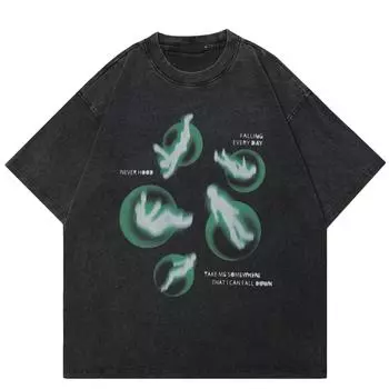 Футболка Streetwear Time Flying 2024 с рисунком S чёрный