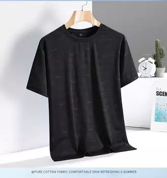 Футболка Summer Ice Sensation Cooling Elastic Ice Silk с короткими рукавами, повседневная, универсальная, для мужчин, Cool Sensation, против морщин и антибактериальная 8XL