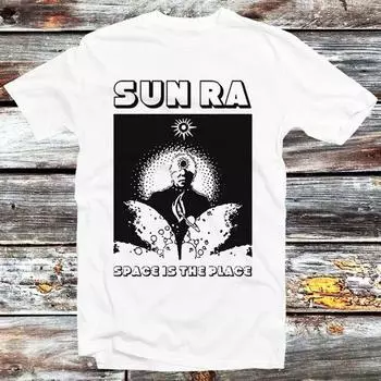 Футболка Sun Ra, 230 г/м, 100% хлопок, музыкальная группа, бесплатная, 70-е, джаз, для мужчин и женщин, унисекс, ретро, винтаж, винил, обложка альбома, подарок, футболка B250 XXS белый