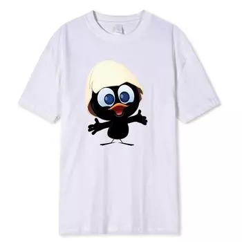 Футболка Sunlight большого размера для мужчин Calimero с рисунком из мультфильма, мужская футболка, расписанная забавная футболка для мужчин S белый