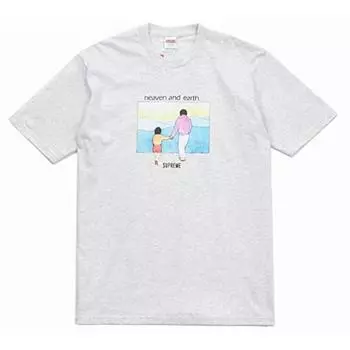 Футболка Supreme Heaven And Earth пепельно-серая 2019ss Xl