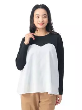 Футболка Switching PO ЧЕРНАЯ ОДИН РАЗМЕР [Beams Heart] L/S g/Бюстье женская чёрный