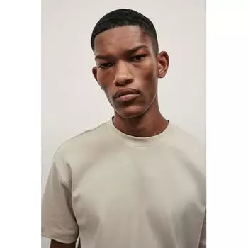 Футболка свободного кроя HM бежевого цвета XS