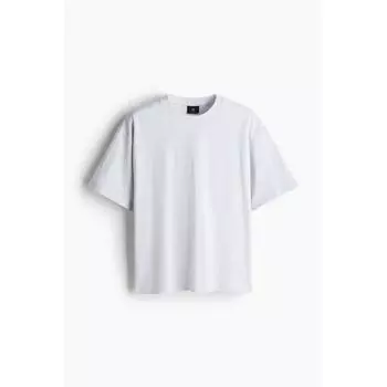 Футболка свободного кроя HM из хлопка, светло-серая меланжевая XS