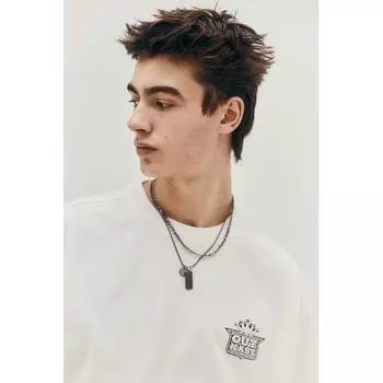 Футболка свободного кроя HM кремового цвета Outcast XS