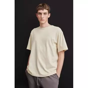 Футболка свободного кроя HM Sleek Look светло-бежевого цвета S