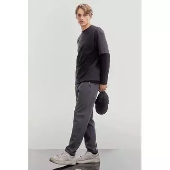 Футболка свободного кроя HM темно-серого цвета S