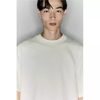 Футболка свободного кроя HM Washed белого цвета S