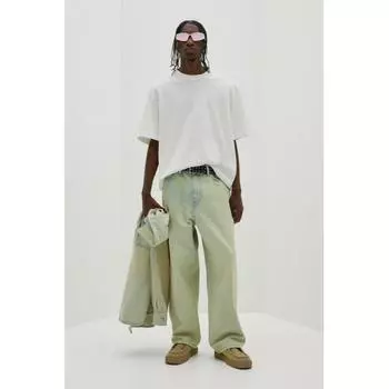 Футболка свободного кроя HM Washed белого цвета XS